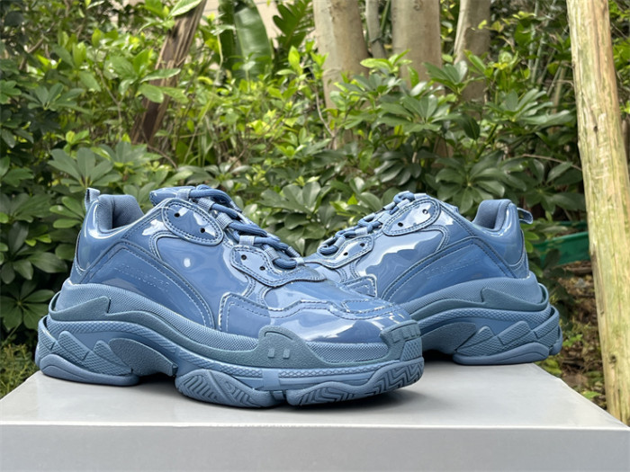 Balenciaga 1.0 Daddy Shoes Patent Leather Lake Blue（7-12 work day deliver）