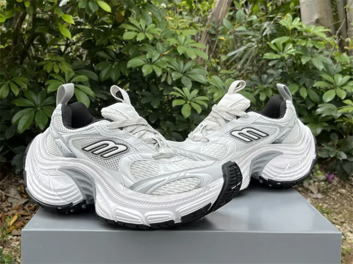 Balenciaga 10XL CARGO Silver Mesh Round Toe Lace-up Low Top（7-12 work day deliver）