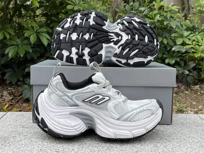 Balenciaga 10XL CARGO Silver Mesh Round Toe Lace-up Low Top（7-12 work day deliver）