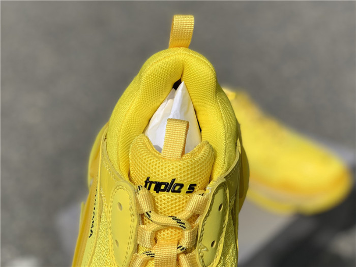 Black Balenciaga Triple-S Sneaker Old Grandpa Shoes  Yellow Air Cushion （7-12 work day deliver）
