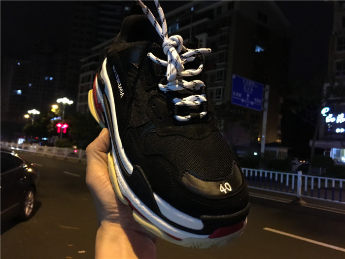 Balenciaga Triple S retro shoes black and red（7-12 work day deliver）