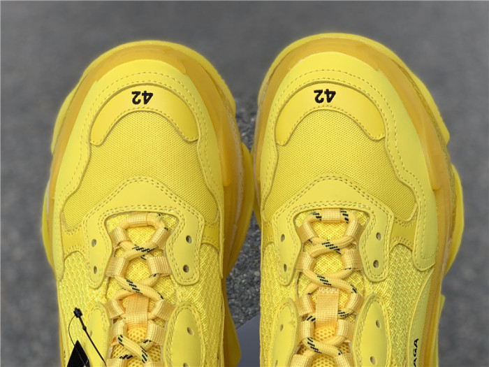 Black Balenciaga Triple-S Sneaker Old Grandpa Shoes  Yellow Air Cushion （7-12 work day deliver）