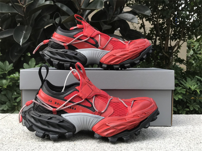 Balenciaga Hike Round Toe Drawstring Low Top Red Black（7-12 work day deliver）