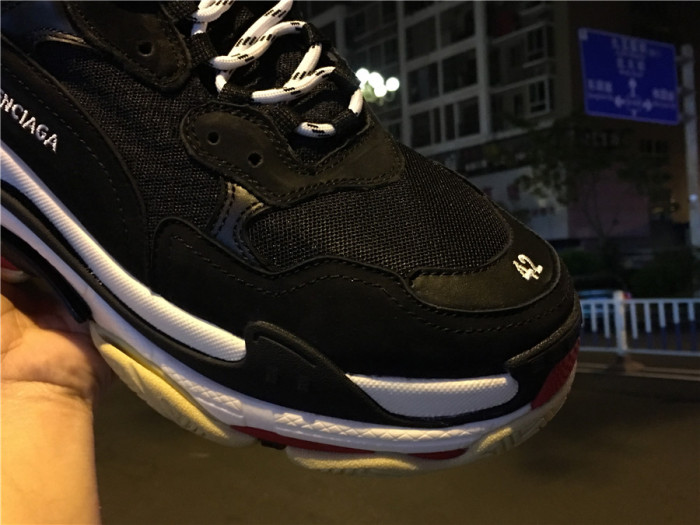 Balenciaga Triple S retro shoes black and red（7-12 work day deliver）