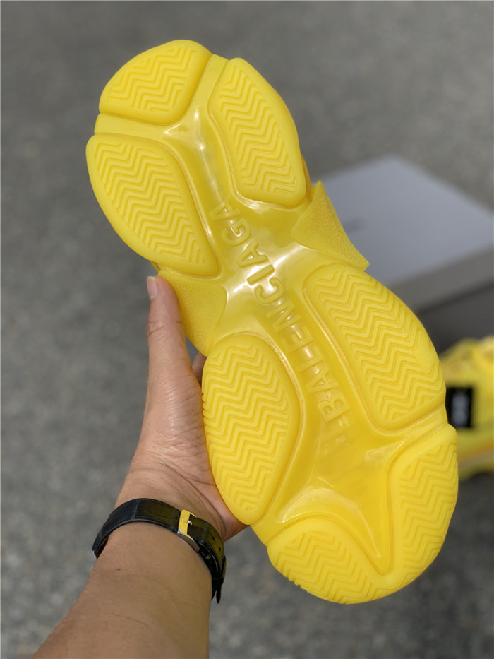 Black Balenciaga Triple-S Sneaker Old Grandpa Shoes  Yellow Air Cushion （7-12 work day deliver）