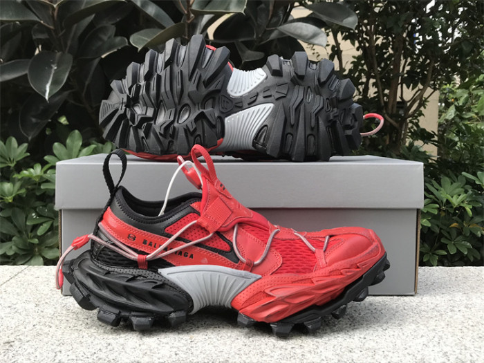 Balenciaga Hike Round Toe Drawstring Low Top Red Black（7-12 work day deliver）