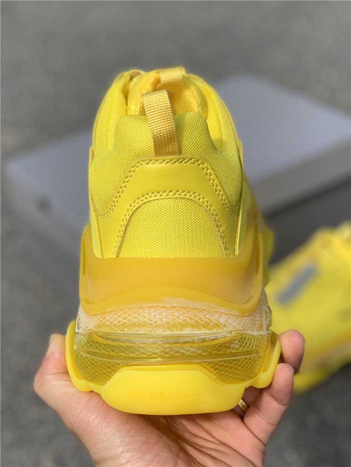 Black Balenciaga Triple-S Sneaker Old Grandpa Shoes  Yellow Air Cushion （7-12 work day deliver）