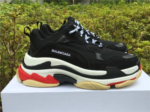 Balenciaga Triple S retro shoes black and red（7-12 work day deliver）