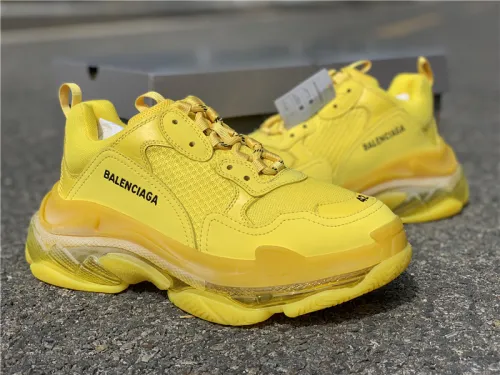 Black Balenciaga Triple-S Sneaker Old Grandpa Shoes  Yellow Air Cushion （7-12 work day deliver）