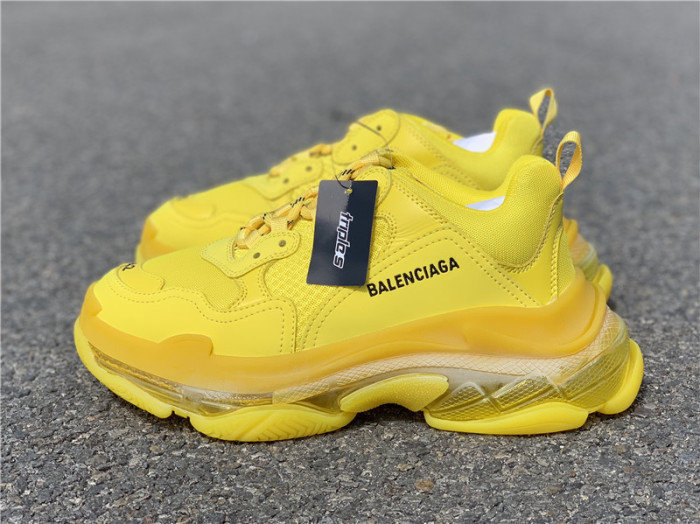 Black Balenciaga Triple-S Sneaker Old Grandpa Shoes  Yellow Air Cushion （7-12 work day deliver）