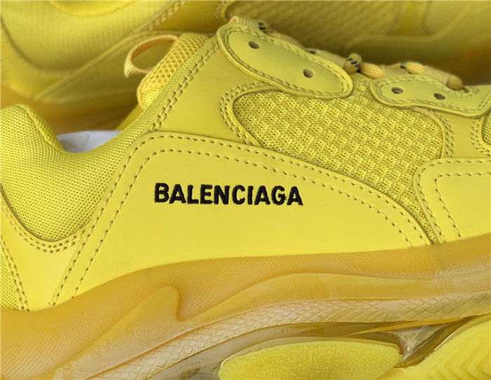 Black Balenciaga Triple-S Sneaker Old Grandpa Shoes  Yellow Air Cushion （7-12 work day deliver）