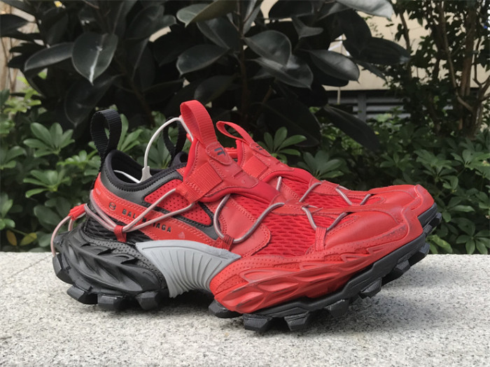 Balenciaga Hike Round Toe Drawstring Low Top Red Black（7-12 work day deliver）