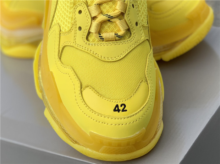 Black Balenciaga Triple-S Sneaker Old Grandpa Shoes  Yellow Air Cushion （7-12 work day deliver）