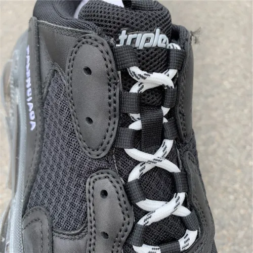 Black Balenciaga Triple-S Sneaker Old Grandpa Shoes  Transparent Air Cushion（7-12 work day deliver）