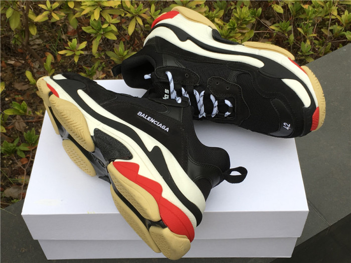 Balenciaga Triple S retro shoes black and red（7-12 work day deliver）