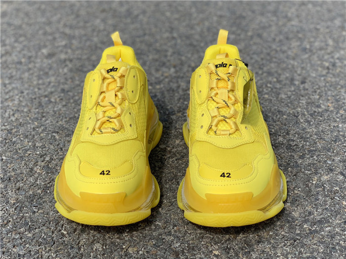 Black Balenciaga Triple-S Sneaker Old Grandpa Shoes  Yellow Air Cushion （7-12 work day deliver）
