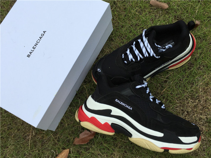 Balenciaga Triple S retro shoes black and red（7-12 work day deliver）