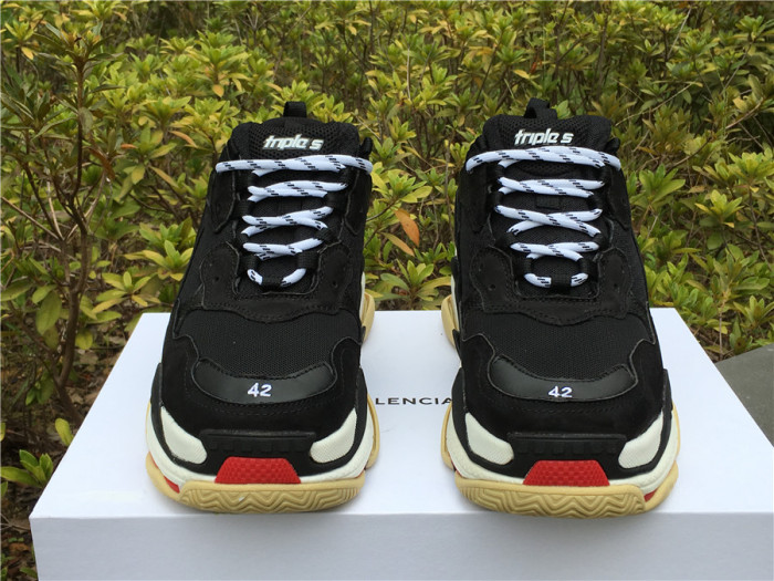 Balenciaga Triple S retro shoes black and red（7-12 work day deliver）