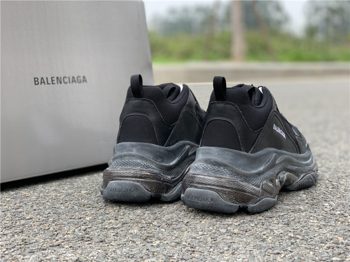 Black Balenciaga Triple-S Sneaker Old Grandpa Shoes  Transparent Air Cushion（7-12 work day deliver）