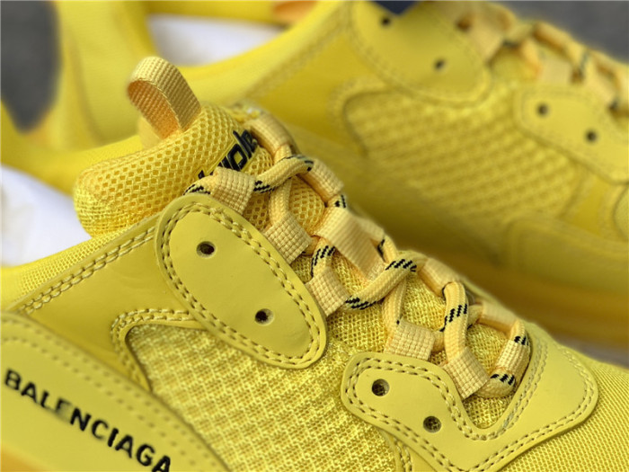 Black Balenciaga Triple-S Sneaker Old Grandpa Shoes  Yellow Air Cushion （7-12 work day deliver）