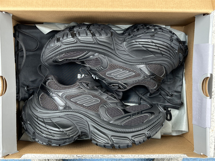 Balenciaga 10XL CARGO Black Mesh Round Toe Lace-up Low Top（7-12 work day deliver）