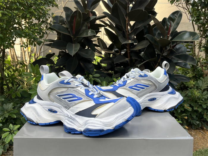 Balenciaga CARGO mesh round toe lace-up low top white, black and blue（7-12 work day deliver）