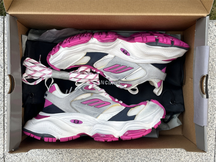 Balenciaga CARGO Mesh Round Toe Lace-Up Low Top White Pink（7-12 work day deliver）