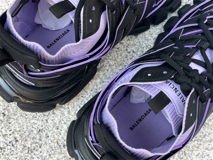 Balenciaga 3.0 Track Sock Black Purple Flyweave Nylon White Black（7-12 work day deliver）