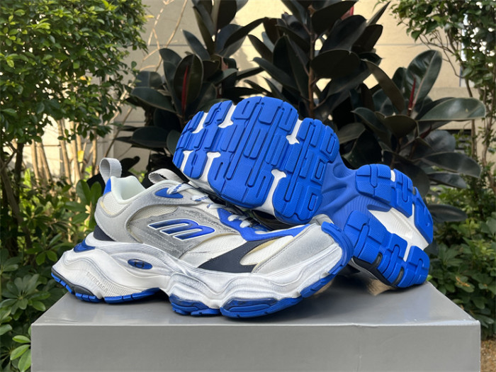 Balenciaga CARGO mesh round toe lace-up low top white, black and blue（7-12 work day deliver）