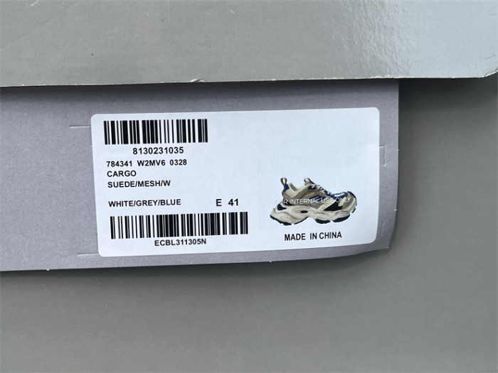 Balenciaga CARGO mesh round toe lace-up low top white, black and blue（7-12 work day deliver）