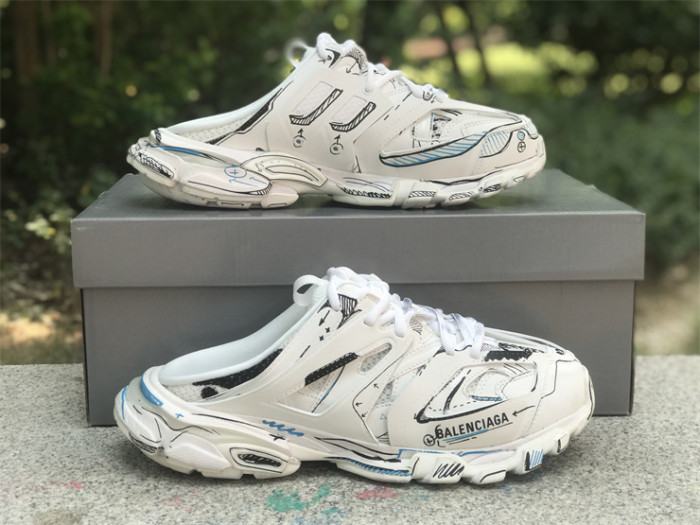 Balenciaga 3.0 New Track Mules Half Slippers Graffiti（7-12 work day deliver）