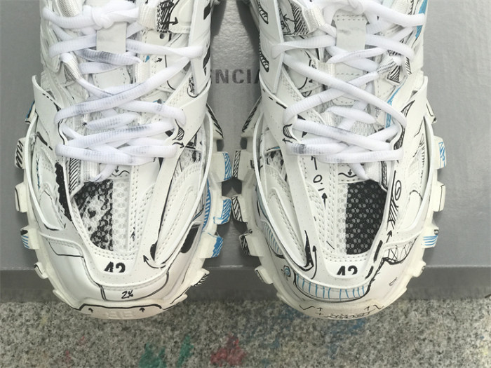 Balenciaga 3.0 New Track Mules Half Slippers Graffiti（7-12 work day deliver）