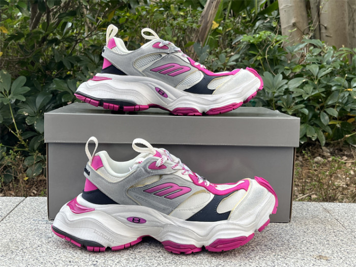 Balenciaga CARGO Mesh Round Toe Lace-Up Low Top White Pink（7-12 work day deliver）