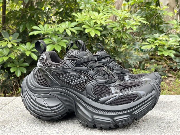 Balenciaga 10XL CARGO Black Mesh Round Toe Lace-up Low Top（7-12 work day deliver）