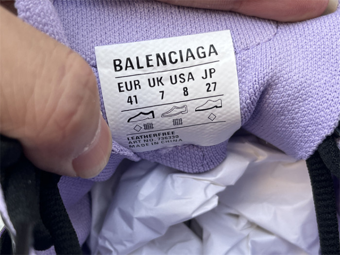 Balenciaga 3.0 Track Sock Black Purple Flyweave Nylon White Black（7-12 work day deliver）