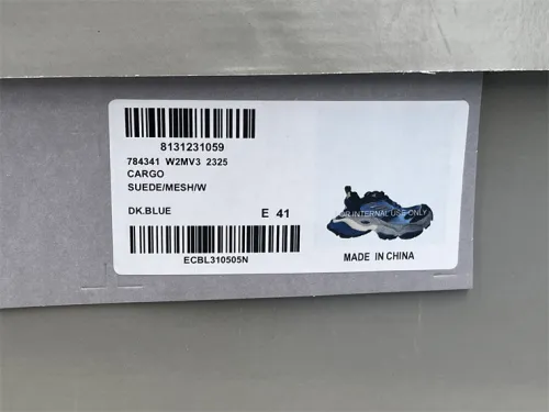 Balenciaga CARGO mesh round toe lace-up low top white and blue（7-12 work day deliver）