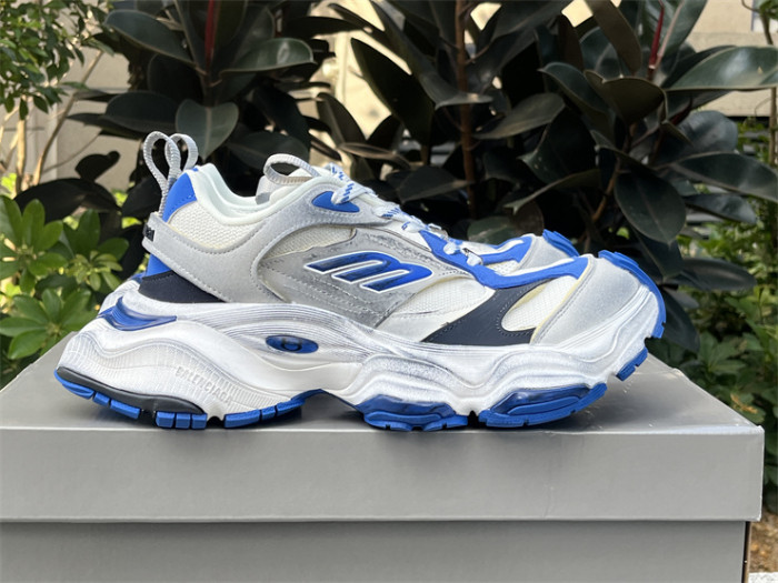 Balenciaga CARGO mesh round toe lace-up low top white, black and blue（7-12 work day deliver）