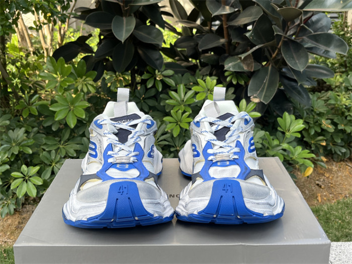 Balenciaga CARGO mesh round toe lace-up low top white, black and blue（7-12 work day deliver）