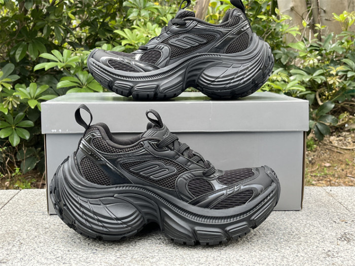 Balenciaga 10XL CARGO Black Mesh Round Toe Lace-up Low Top（7-12 work day deliver）