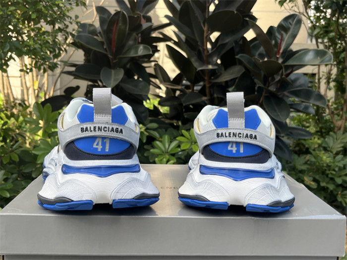 Balenciaga CARGO mesh round toe lace-up low top white, black and blue（7-12 work day deliver）