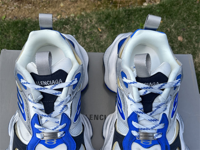Balenciaga CARGO mesh round toe lace-up low top white, black and blue（7-12 work day deliver）