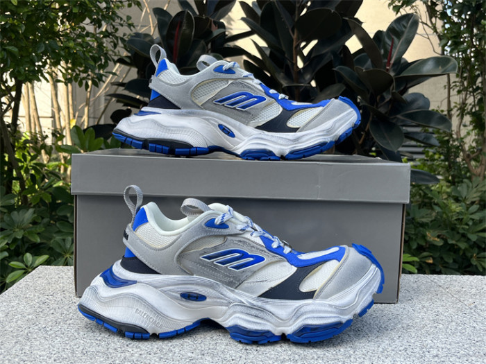 Balenciaga CARGO mesh round toe lace-up low top white, black and blue（7-12 work day deliver）