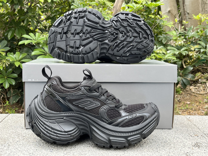 Balenciaga 10XL CARGO Black Mesh Round Toe Lace-up Low Top（7-12 work day deliver）