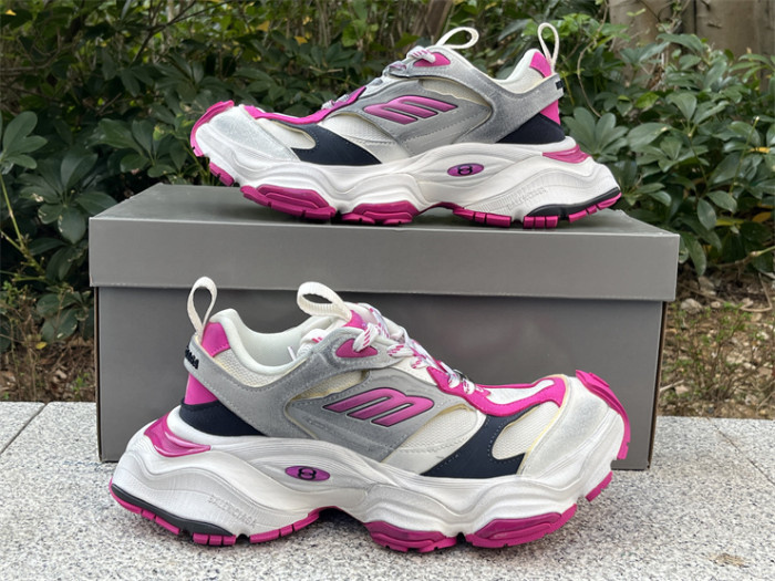Balenciaga CARGO Mesh Round Toe Lace-Up Low Top White Pink（7-12 work day deliver）