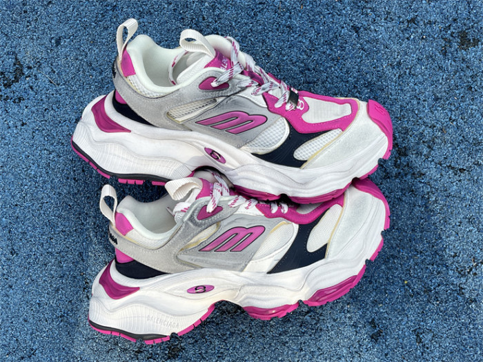 Balenciaga CARGO Mesh Round Toe Lace-Up Low Top White Pink（7-12 work day deliver）