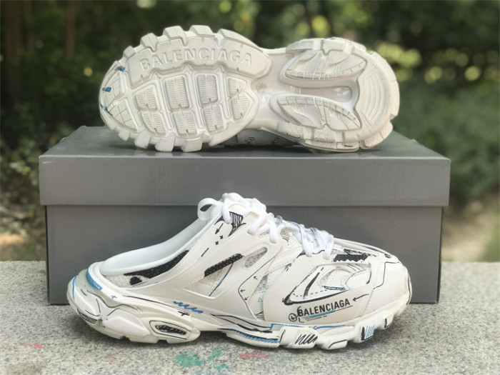 Balenciaga 3.0 New Track Mules Half Slippers Graffiti（7-12 work day deliver）