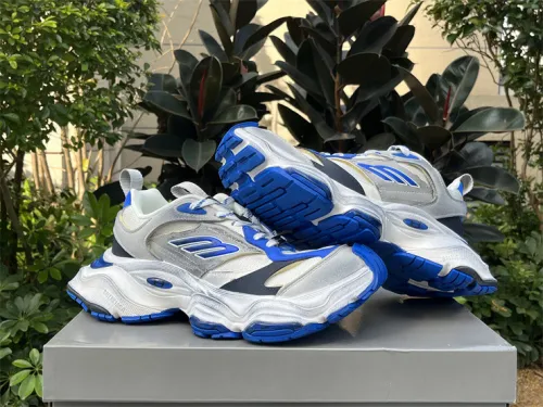 Balenciaga CARGO mesh round toe lace-up low top white, black and blue（7-12 work day deliver）