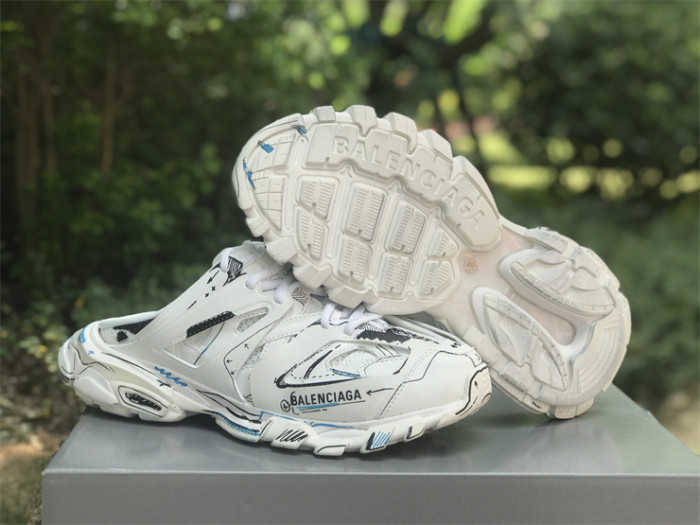 Balenciaga 3.0 New Track Mules Half Slippers Graffiti（7-12 work day deliver）