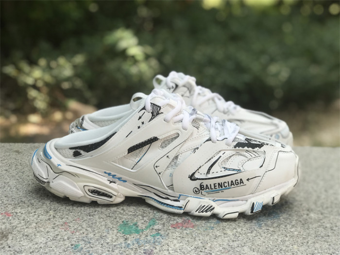 Balenciaga 3.0 New Track Mules Half Slippers Graffiti（7-12 work day deliver）