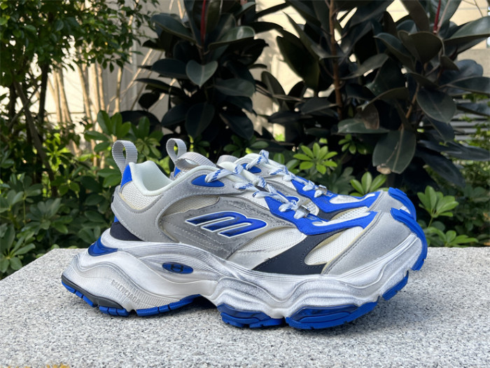 Balenciaga CARGO mesh round toe lace-up low top white, black and blue（7-12 work day deliver）